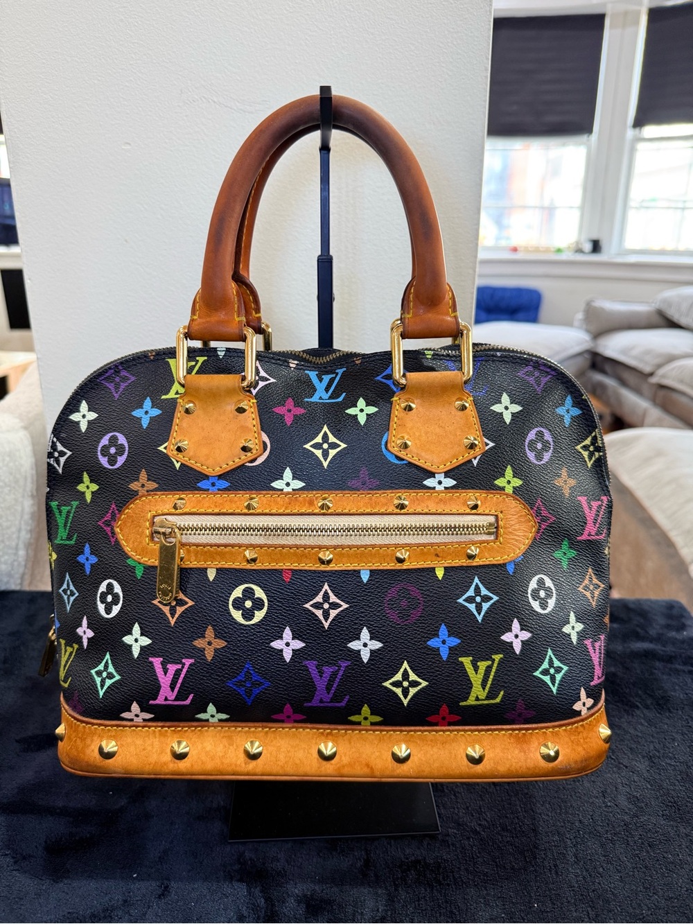 Louis Vuitton Multicolor Murakami Black Alma Bag